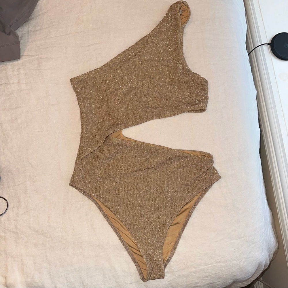 Beach Riot Celine One Piece, Gold - L